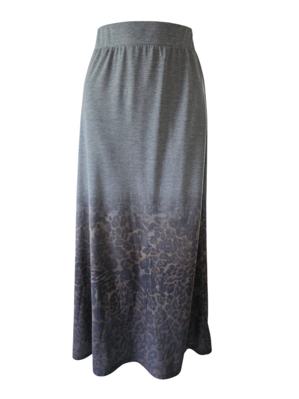 GRAY OMBRE ANIMAL PRINT MAXI SKIRT SMALL.